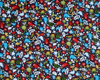 SALE 30% OFF Dont Eat Me Monsters Premium Cotton Fabric by Michael Miller