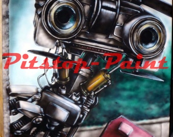 Johnny 5, Short Circuit - A1 canvas print from airbrushed artwork
