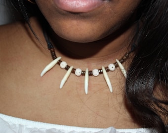 Wolf Tooth Necklace Wolf Teeth Necklace Wolf Necklace Tribal Wolf Tooth Necklace Adjustable African Native American Tribal Spiritual Healing