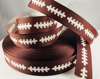 Foodball Ribbon, Football Laces, Grosgrain Ribbon, Sport Ribbon, Football, Brown Ribbon, Hairbow Ribbon, Scrapbooking Ribbon, Embelishment