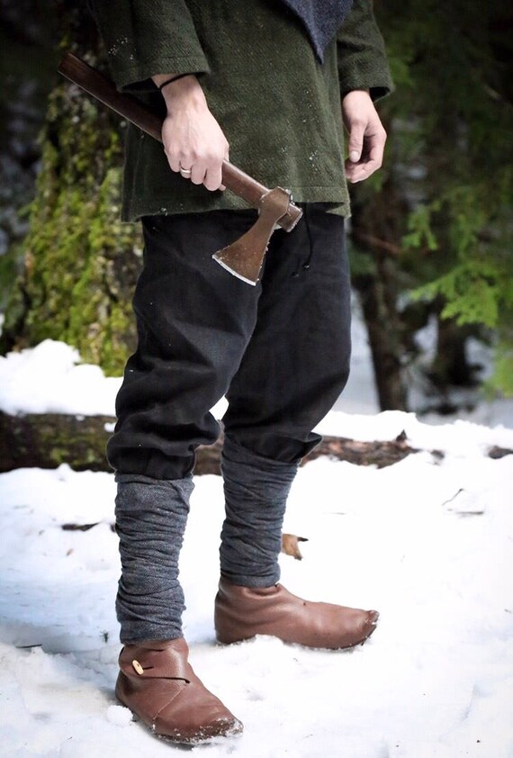 Linen Trousers Pants Viking Garb Drawstring Norse SCA LARP