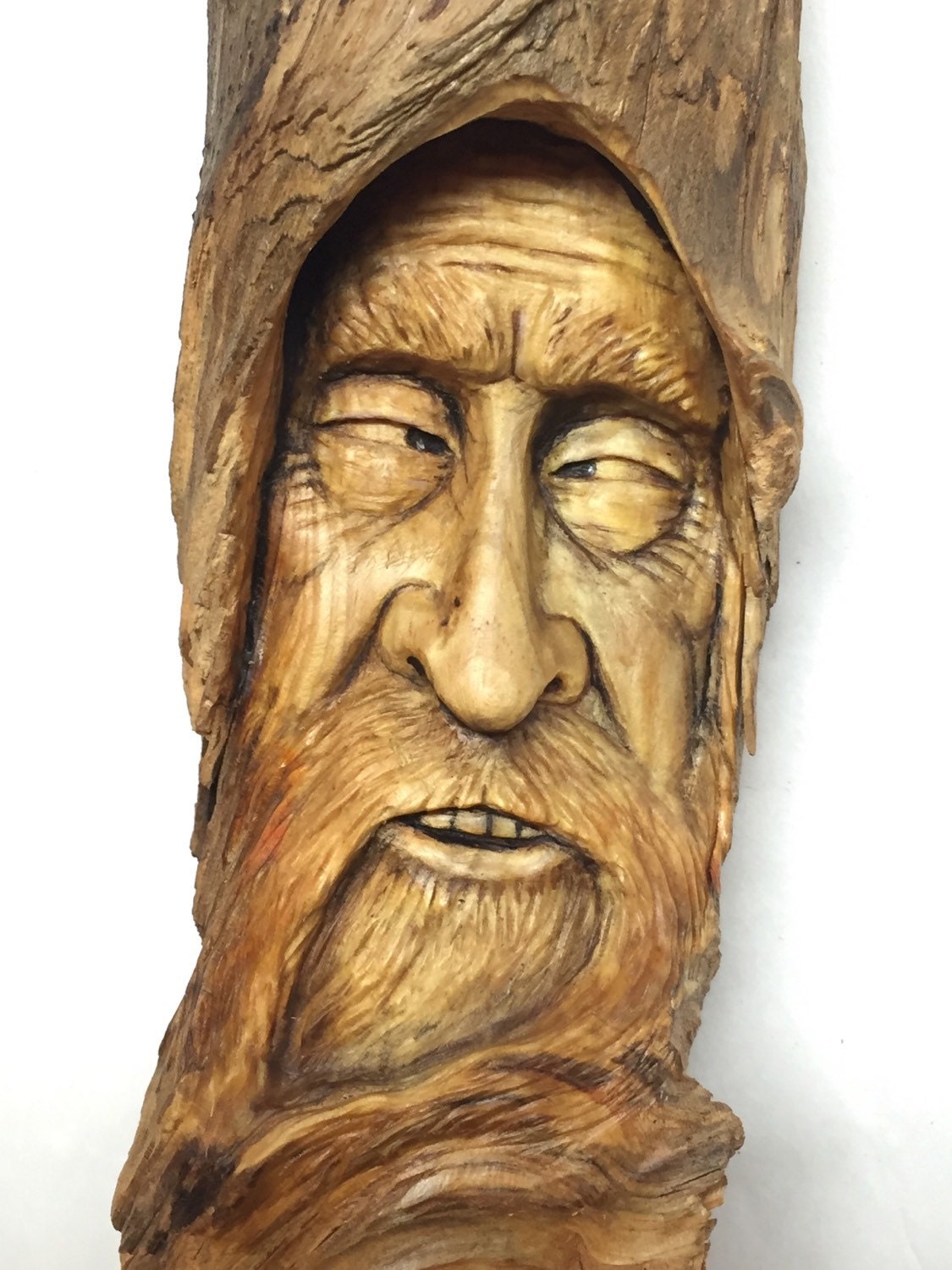 SALE, Wood Carving, Cross Eyed, Hand Carved Wood Spirit Carving ...