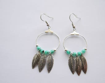 Turquoise leaf earrings