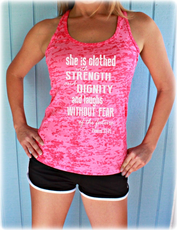 Burnout Inspirational Workout Tank Top. She is Clothed with