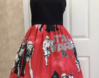 Ladies Red and Black Alternative Geek Girl Dress