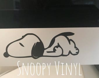 Snoopy Stickers Black Vinyl