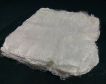 Undyed Silk Hankies - Mawata - 1oz