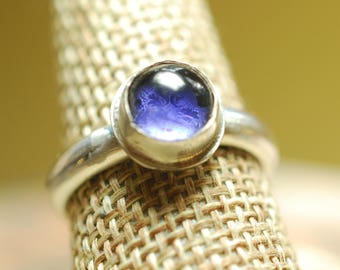 Ring 17-9, Amethyst ring, Size 9 US, Sterling Silver ring, Artisan ring