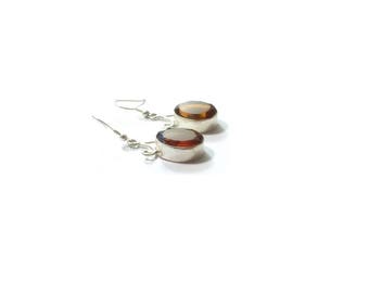Champagne Quartz Earrings , Sterling Silver Ear Wires , Gift For Her
