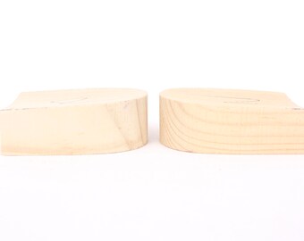 Pair of low 0.9 inch wooden heel for low-heeled woman footwear, shoemaking heels