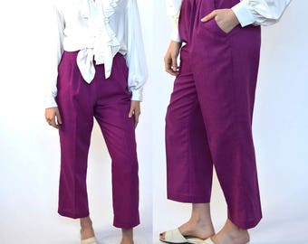 annie holiday -- vintage 80s high waisted straight leg pants S
