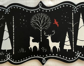 Winter Woodland Scene chalkboard