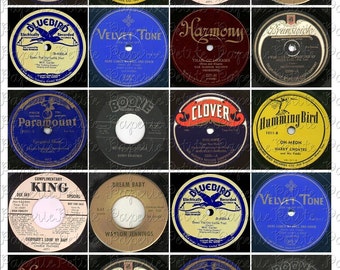 Vintage Record Labels Digital Download Collage Sheet 2 x 2 inch