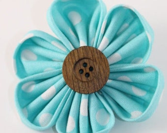 Large Light Blue & White Orchid Flower Bow