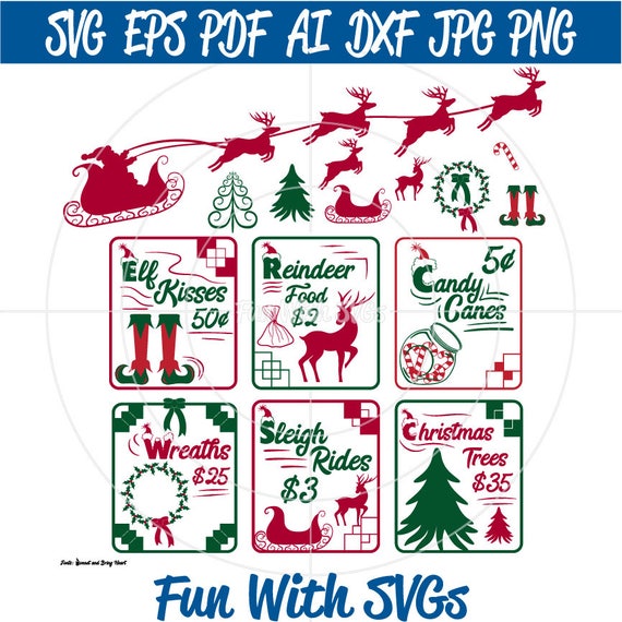 Christmas Sign SVG Files Christmas Signs Santa&#039;s Sleigh