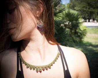 MARLENE. Flower macrame necklace, Macrame Jewelry, Macrame necklace, gift, Bohemian necklace, micro macrame, fairy, necklace for woman