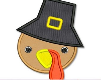 BOY TURKEY Face 4x4 5x7 6x10 svg Machine Embroidery Design INSTANT Download