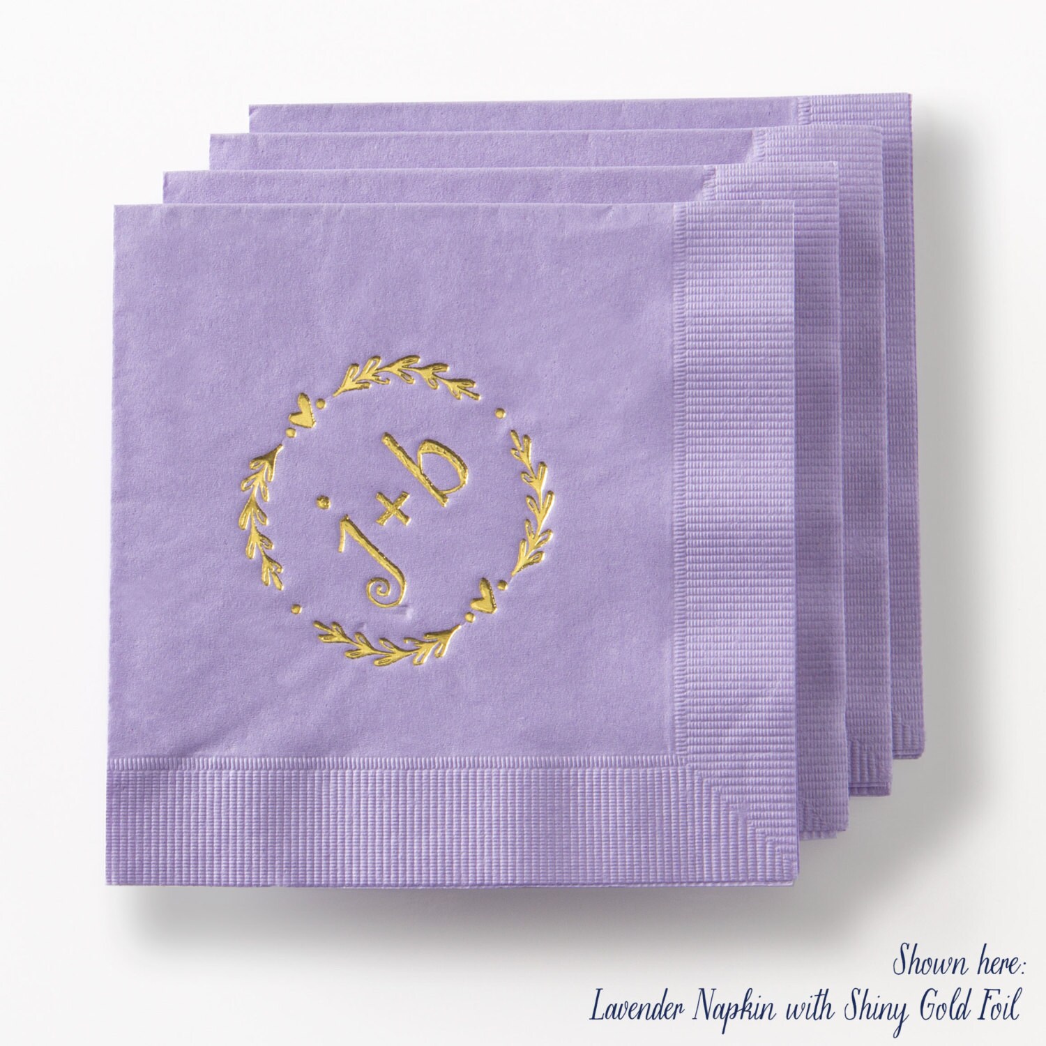 HEART WREATH Cocktail Napkins Wedding Napkins Wedding