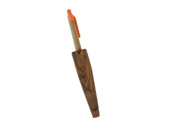 3x wooden pen holder - magnetic | Magnetic pen holder | Penclip | Safe holder on fridge & co.