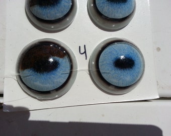 NEW Pair of Flecked Baby Blue and Piebald Brown Horizontal Pupil Glass Taxidermy Eyes - For Horse or Unicorn 40/50mm - Lot No. 0713-4