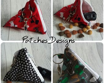 Handmade Dog Treat Bag Training Obedience Poopy Bag Holder Pouch Lobster Claw Clasp Hook Attach to Lead Leash Belt Loop Zipper