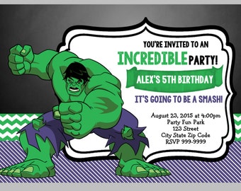 Hulk Birthday Party Invitation Template 9