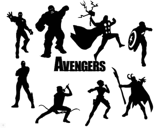 Avengers Die Cut Out Silhouette 16 cuts. Great for fairy jar