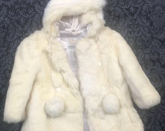 Girls rabbit fur coat