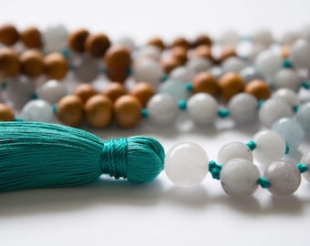 Mala Necklace - 108 Mala Beads, Yoga Beads, Yoga Mala, Gemstone Mala, Knotted Mala, Long Necklace, Mala
