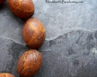 Vintage Bead, Lucite Bead, Tribal Bead, Bohemian Jewelry Supplies, Bohemian Bead, Earthy Bead, Faux Horn, Oval Bead, Big Hole, Rustic, 6