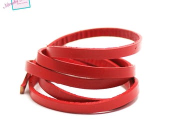 genuine 6 mm red leather cord 1 m