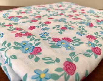 Cotton feel floral flower retro shabby chic cot fitted sheet