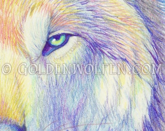 Multicolored Wolf Miniprint