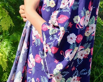 soft cotton kimono, Flemish roses