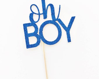 Oh Boy Cupcake Toppers / It's A Boy / Boy Baby Shower / Gender Reveal / Baby Sprinkle / Boy Cupcakes / Oh Boy Cake Topper / Oh Boy Decor