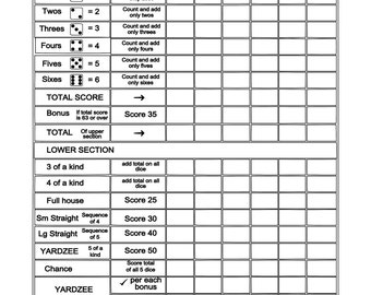 Print or Cut file YARDZEE Score Card file with Uncoordinated Crafter logo-DIY Yardzee scorecard- Digital file