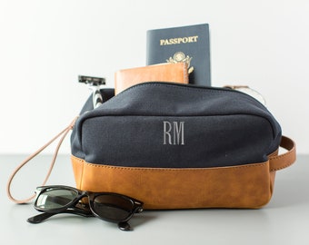 Mens Travel Case | Mens Monogrammed Dopp Kit | Groomsmen Gift Ideas | Monogram Travel Case | Father's Day Gift| Toiletry Case | Gift for Him