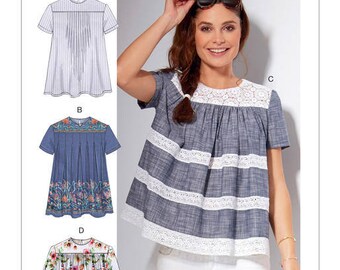 McCalls Sewing Pattern M7544 Misses Tops, Short or Long Sleeves, New Uncut Pattern