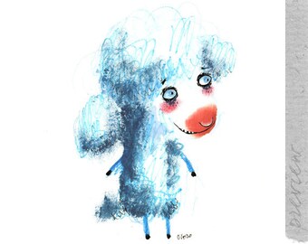 The blue sheep, original painting by ozozo