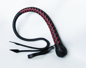 Leather whip, One-tailed leather whip, BDSM whip, One-tailed whip without hard grip, a snake