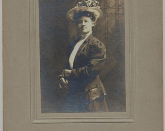 Photo of Proud Woman with Fancy Hat Circa 1916