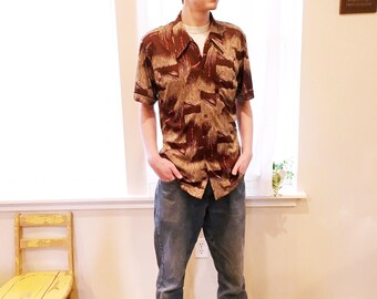 Vintage Paul Howard Mens Short Sleeve Retro Button Up (B4)