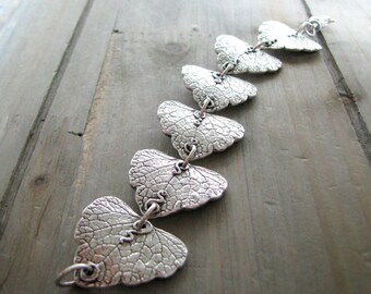 Enchantment Bracelet, Fine and Sterling Silver, Natural Leaves Reproduction, Artisan Original and Exclusive by SilverWishes, Recycled Silver