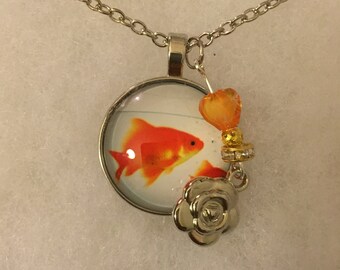 Handmade Goldfish Necklace with Charm