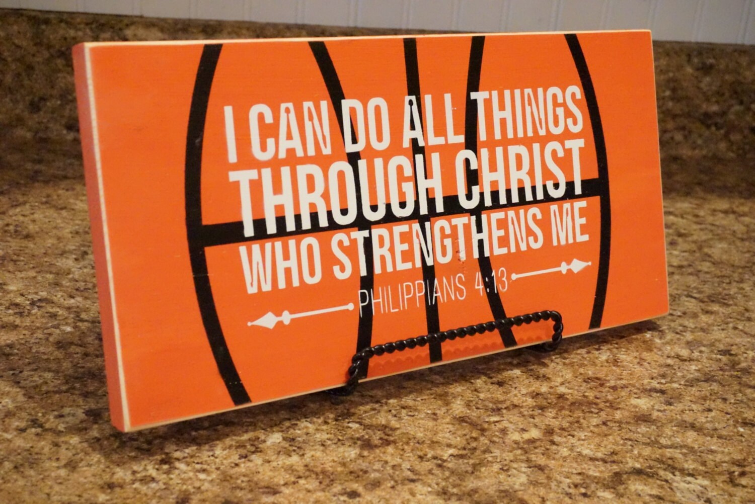 I can do all things through Christ. Basketball sign.