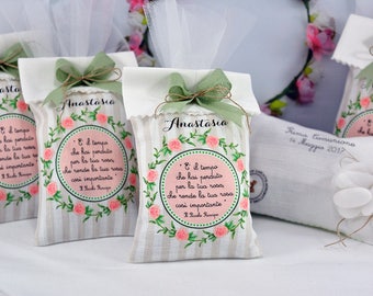 10 Personalized Favors-Bag 8.5 x 13 cm for communion and confirmation