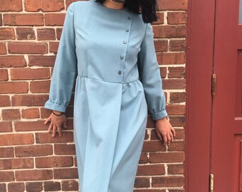 Gorgeous Slate Blue 1970s Dress