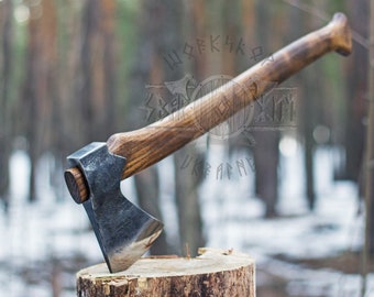Hand forged Scandinavian Forest axe from 52100 High Carbon Steel, felling axe, chopping axe, Scandinavian felling axe, felling hatchet