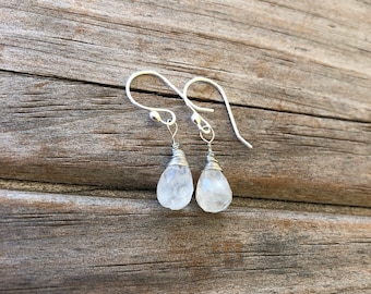Teardrop Moonstone Earrings, Natural Gemstone earrings, Drop Earrings, Stone earrings, Gifts for her, Moonstone Earrings, Christmas Gift