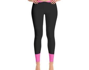 Leggings,Black,Pink,Color,Womens,Yoga,Workout,Tights,Pants,Stretch,Spandex,Print,Pattern,Stretchy,Clothing,Fashion,Unique,Printed,Design